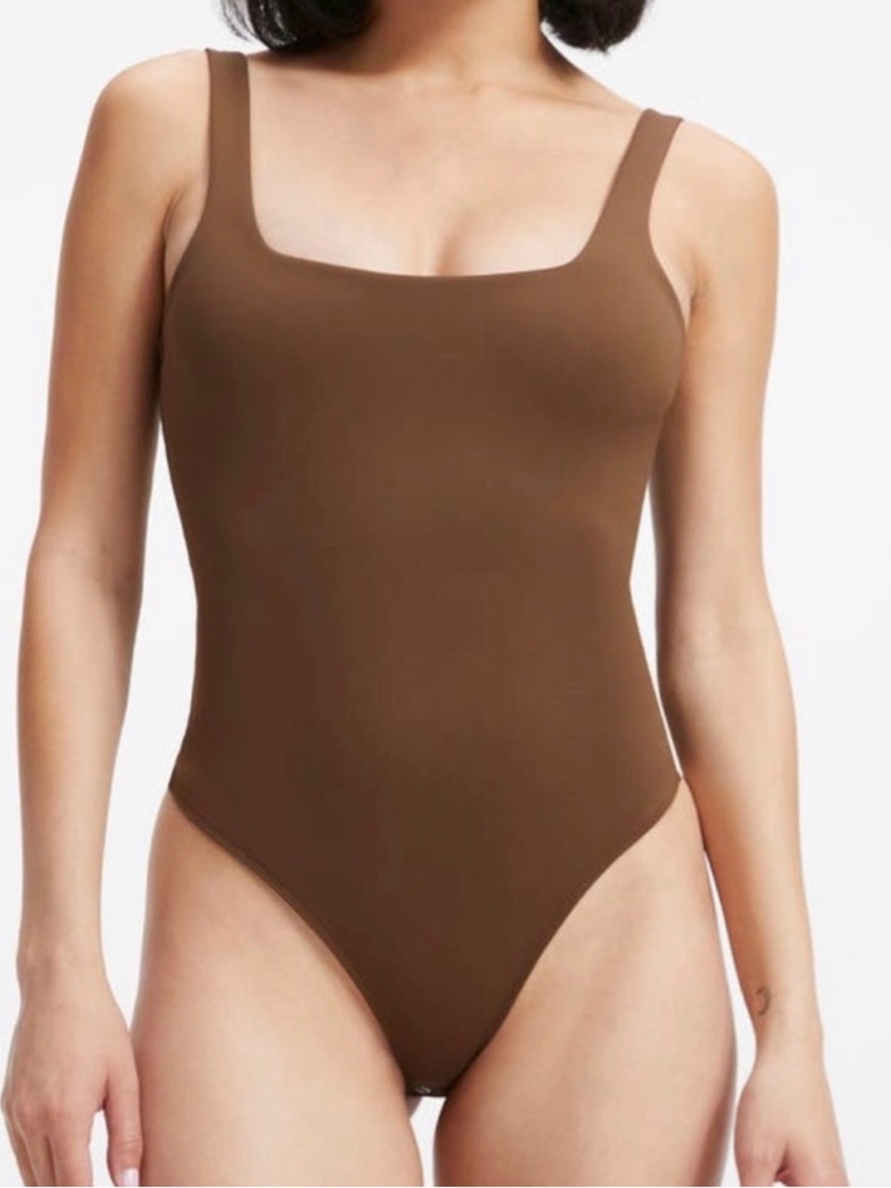 Good American Sculpting Modern Tank Bodysuit- Brown- Size 1
